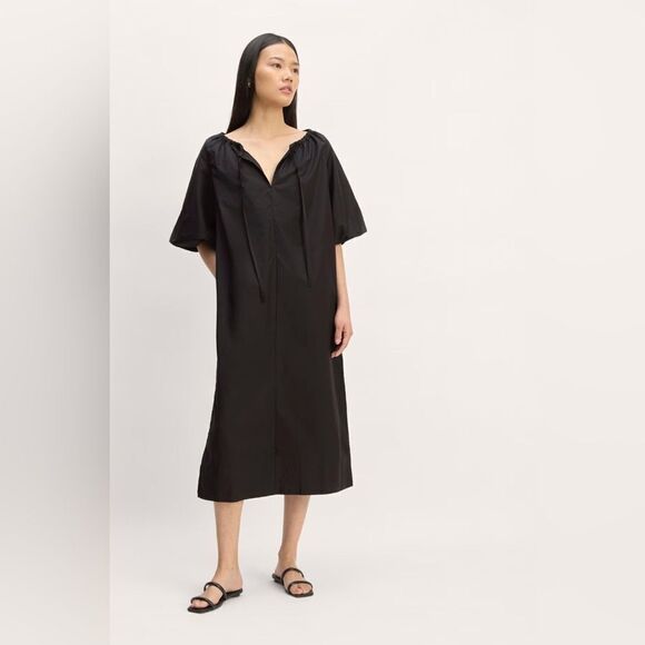 Everlane Dresses & Skirts - New Everlane The Supima® Puff-Sleeve Dress in Black Size M